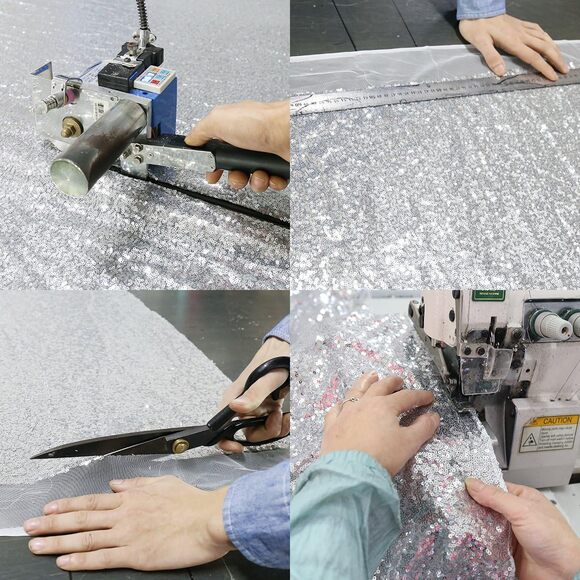 Sparkling Silver Sequin Backdrop Curtain - 4x7 Ft New! - Picture 6 of 6